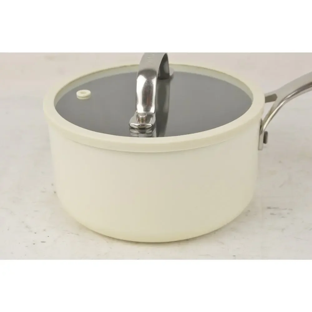 GreenPan 1.5 Qt Magneto-2 Induction Saucepan Pot White w/ Lid Nonstick Cookware